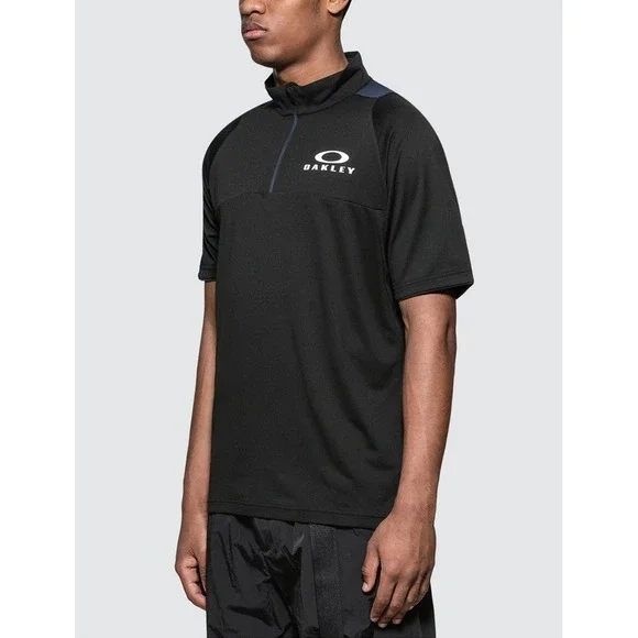 Oakley Enhance Mock 9.0 Men XL Short Sleeve 1/4 Zip Performance fit Shirt Black - Picture 1 of 4